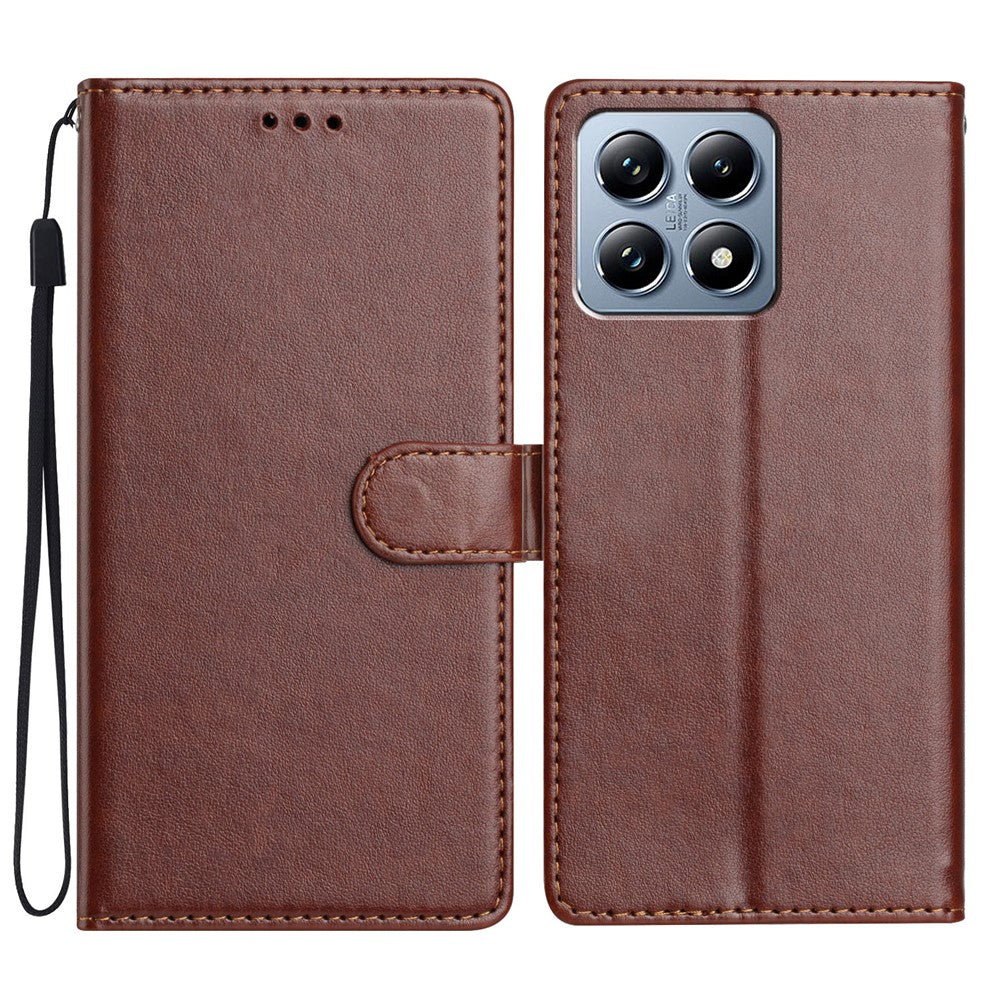 For Xiaomi 15T Leather Case Wallet Stand Phone Cover with Handy Strap