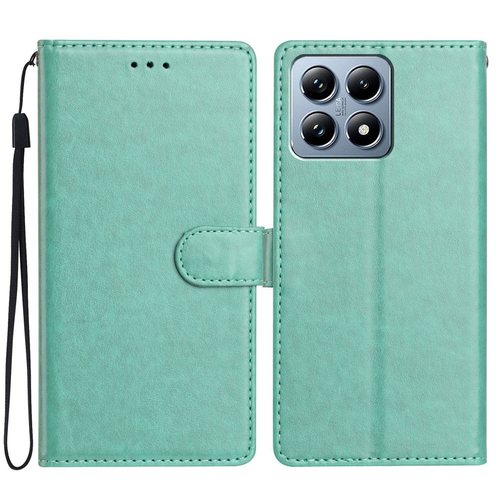 For Xiaomi 15T Leather Case Wallet Stand Phone Cover with Handy Strap