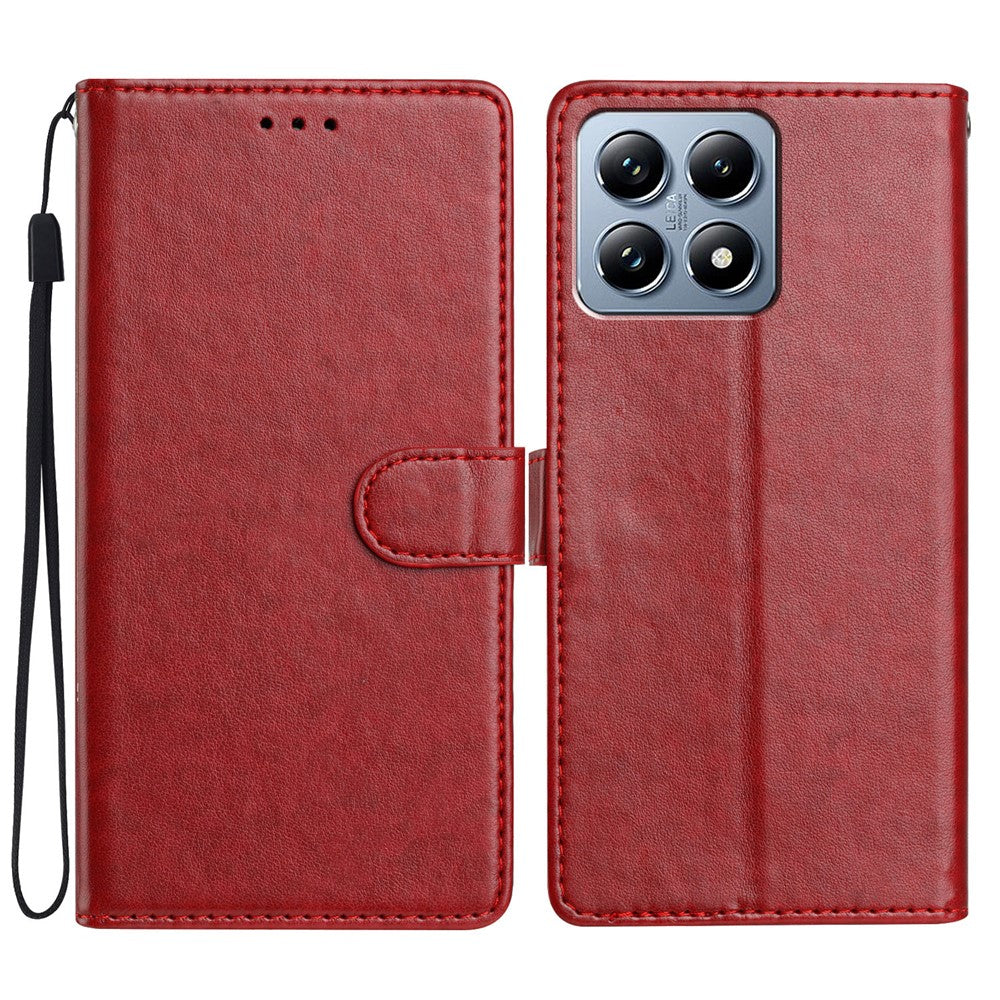 For Xiaomi 15T Leather Case Wallet Stand Phone Cover with Handy Strap