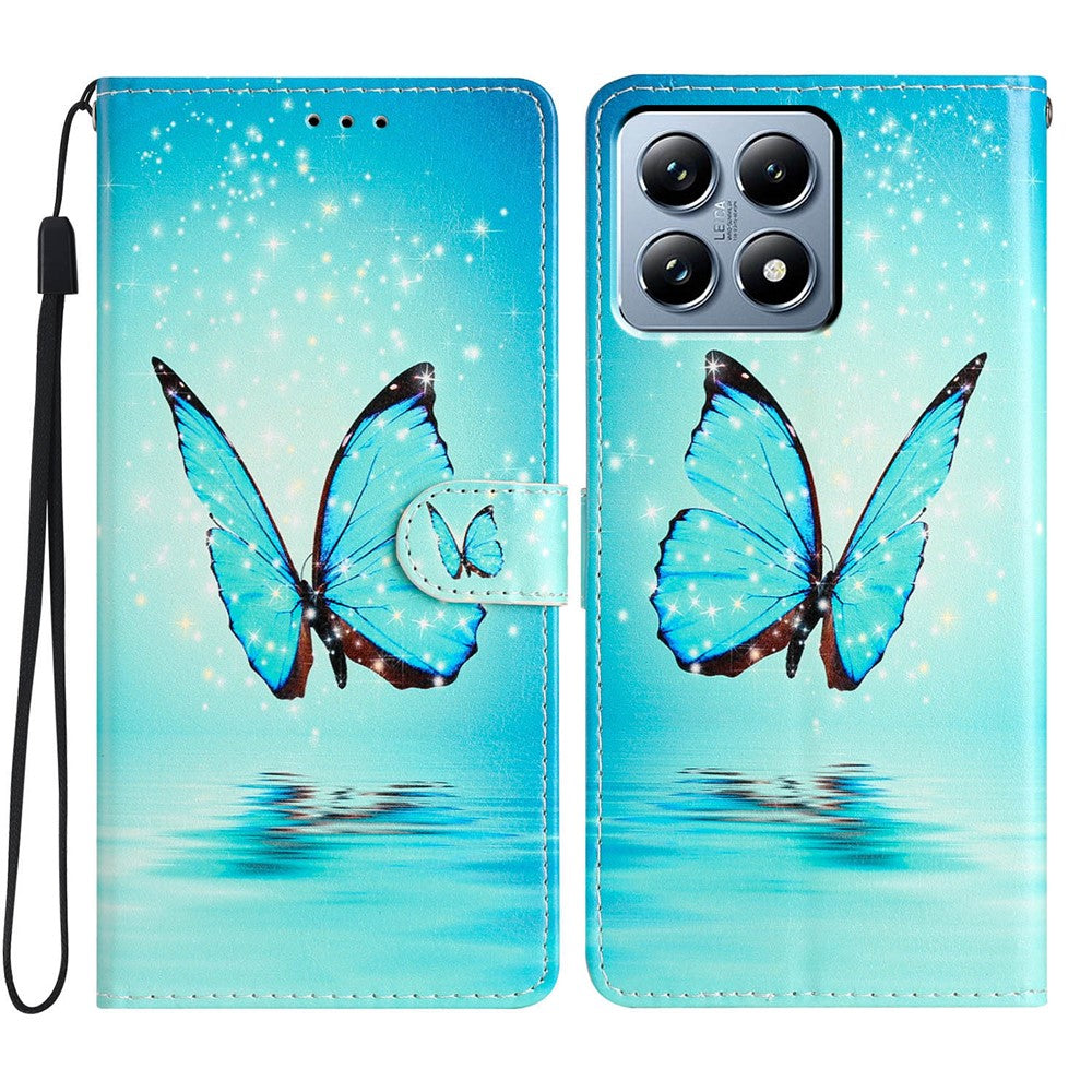For Xiaomi 15T Wallet Case PU Leather Pattern Printing Stand Phone Cover with Strap
