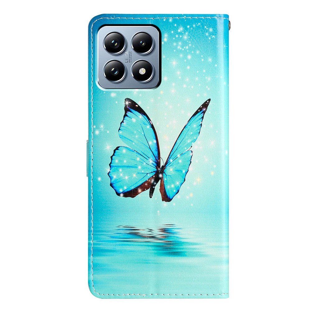 For Xiaomi 15T Wallet Case PU Leather Pattern Printing Stand Phone Cover with Strap
