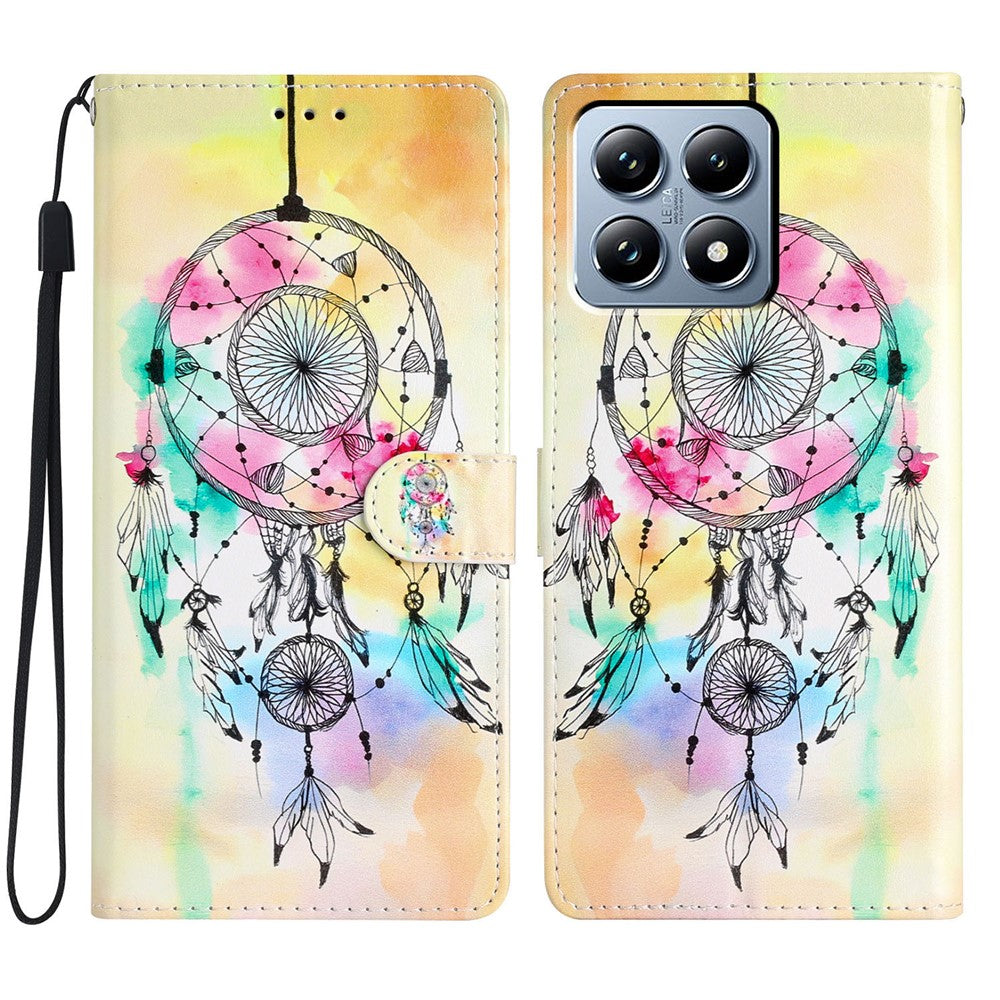 For Xiaomi 15T Pro Wallet Case PU Leather Pattern Printing Stand Phone Cover with Strap