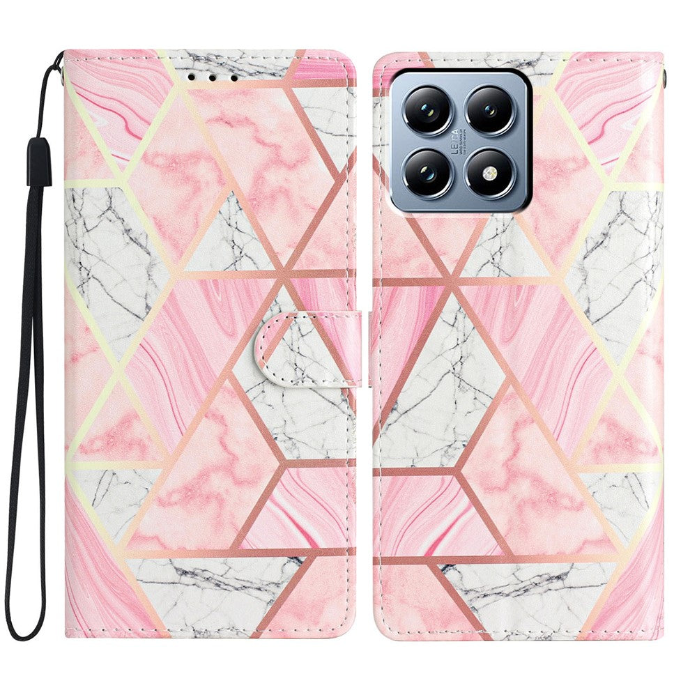 For Xiaomi 15T Pro Wallet Case PU Leather Pattern Printing Stand Phone Cover with Strap