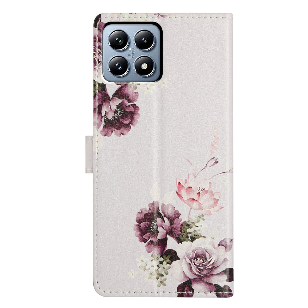 For Xiaomi 15T Pro Case Pattern Printing Wallet Stand Flip Leather Phone Cover with Strap