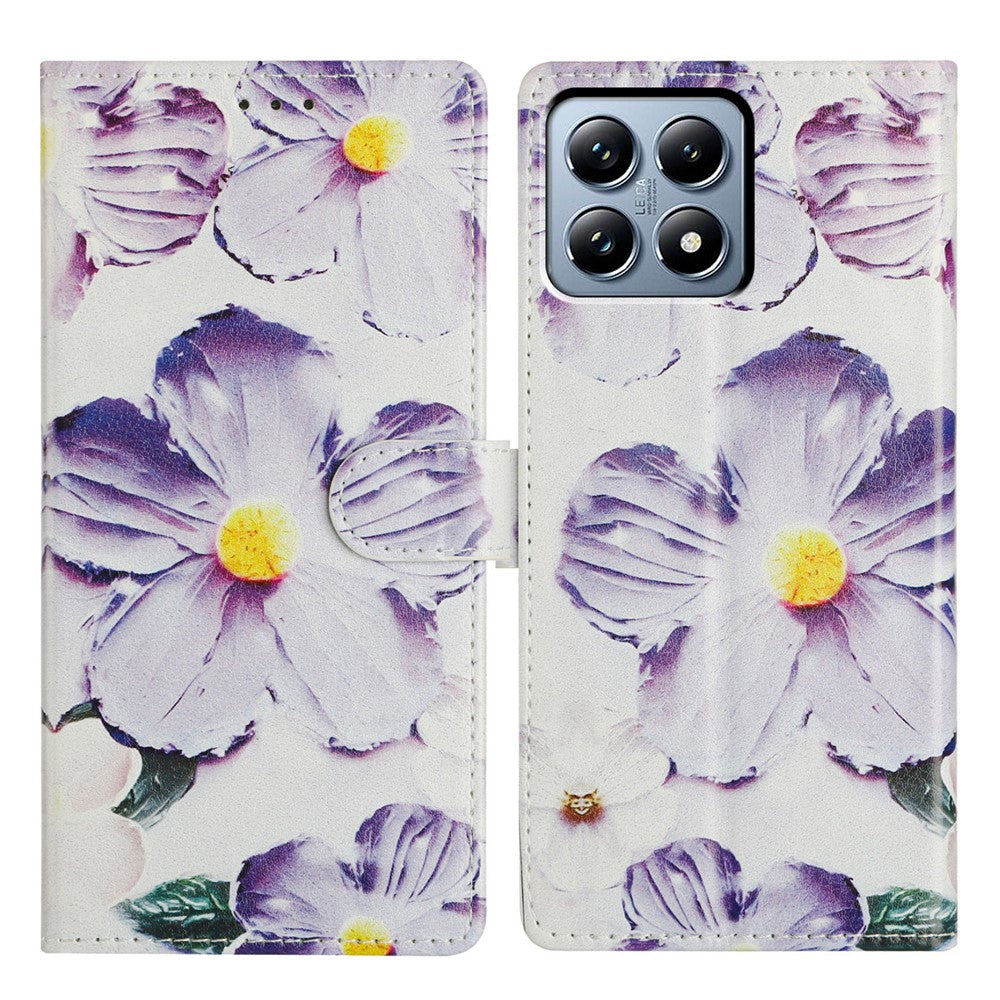 For Xiaomi 15T Pro Case Pattern Printing Wallet Stand Flip Leather Phone Cover with Strap