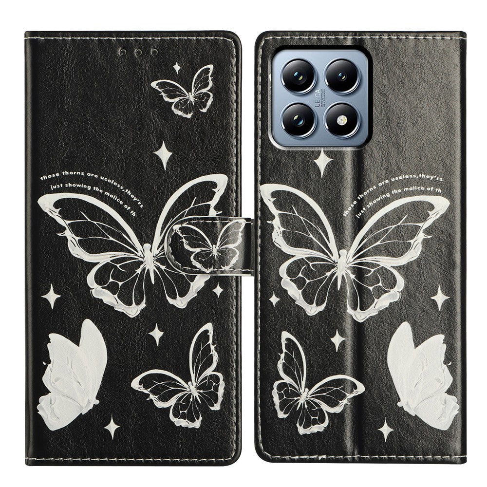 For Xiaomi 15T Pro Case Pattern Printing Wallet Stand Flip Leather Phone Cover with Strap