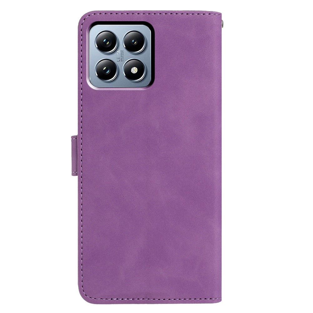 For Xiaomi 15T Pro Case Butterfly Flower Imprint PU Leather Wallet Stand Phone Cover