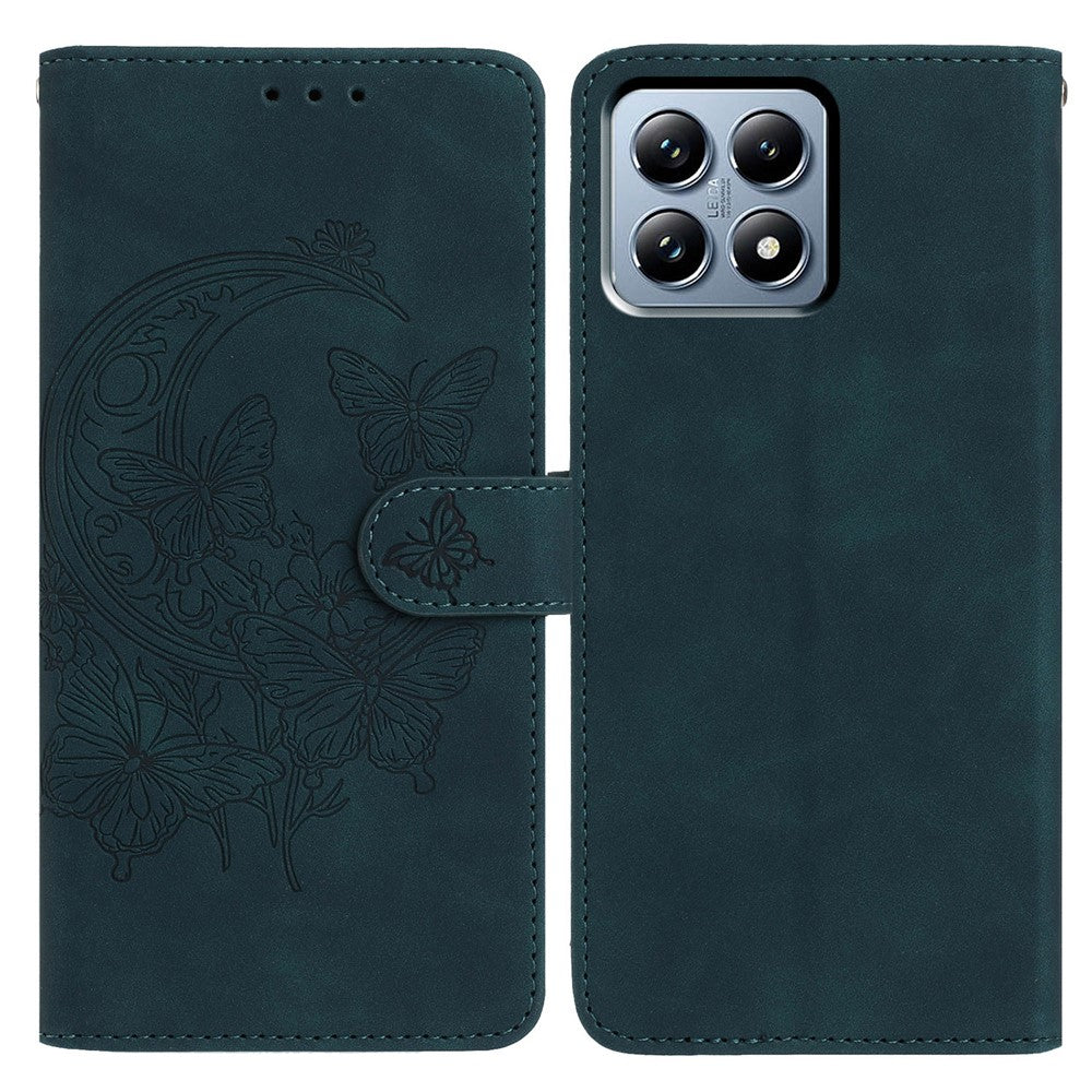 For Xiaomi 15T Pro Case Butterfly Flower Imprint PU Leather Wallet Stand Phone Cover