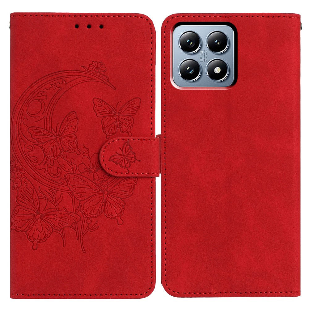 For Xiaomi 15T Pro Case Butterfly Flower Imprint PU Leather Wallet Stand Phone Cover