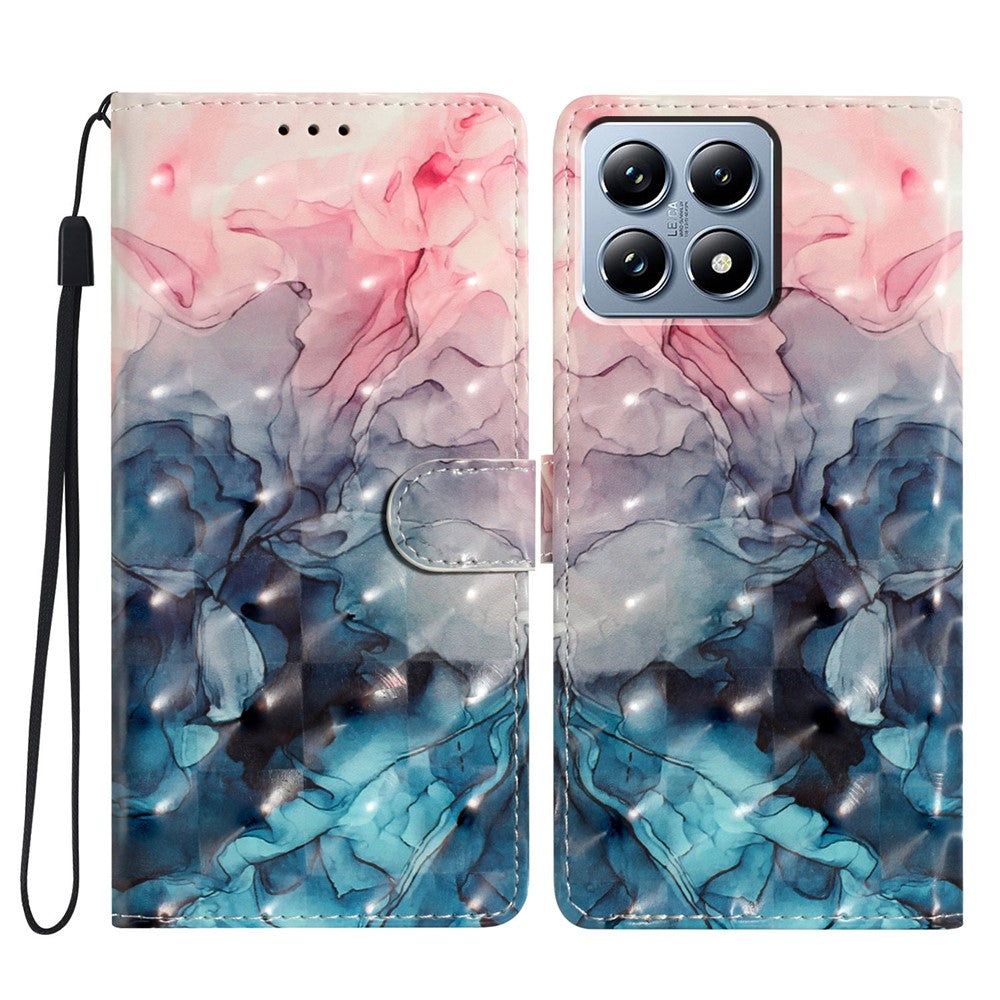 For Xiaomi 15T Pro Case PU Leather Wallet Phone Cover 3D Pattern Printing