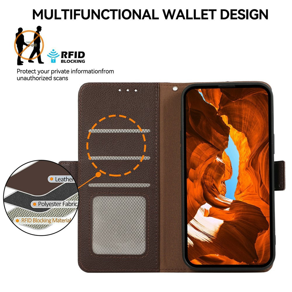 ABEEL For Xiaomi Redmi A5 NFC (EU) (173.45mm) Case Litchi Texture Leather RFID Blocking Phone Cover