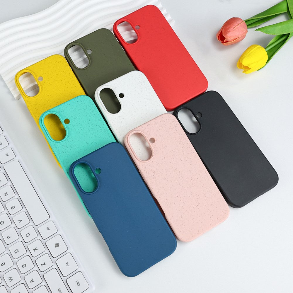 Til iPhone 17 Etui Bionedbrydeligt Hvedestrå + TPU Mat Telefoncover