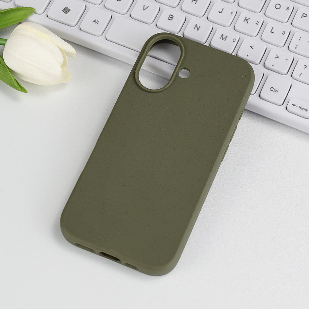 Til iPhone 17 Etui Bionedbrydeligt Hvedestrå + TPU Mat Telefoncover