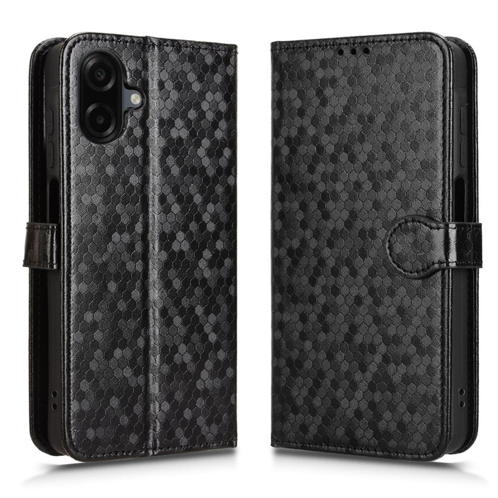 For Samsung Galaxy A08 5G / A08 4G / A07 5G / A07 4G Wallet Case Dot Pattern Imprint PU Leather Phone Cover with Wrist Strap