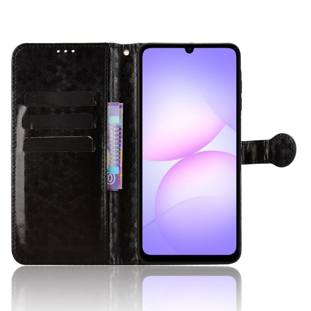 For Samsung Galaxy A08 5G / A08 4G / A07 5G / A07 4G Wallet Case Dot Pattern Imprint PU Leather Phone Cover with Wrist Strap