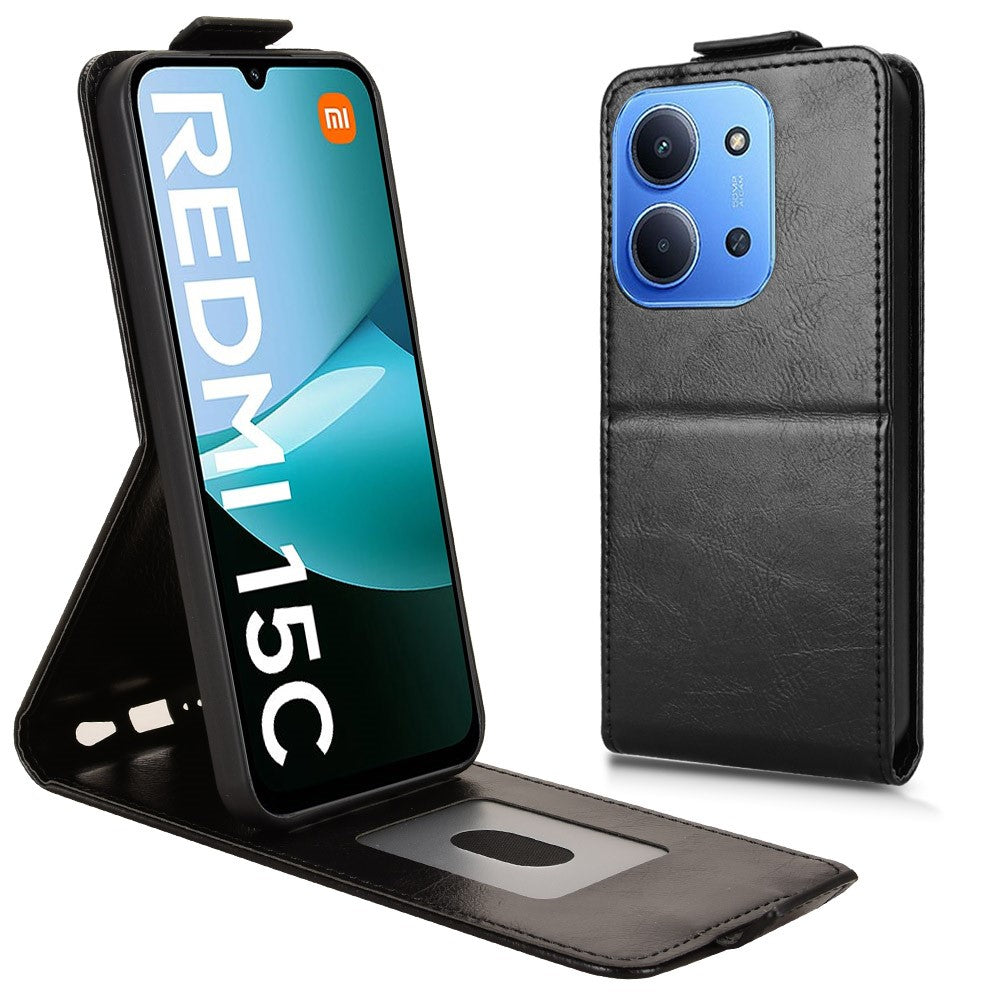 For Xiaomi Redmi 15C 4G (Global) (171mm) / Poco C85 4G (171mm) Stand Case Vertical Flip Leather Phone Cover with Card Holder