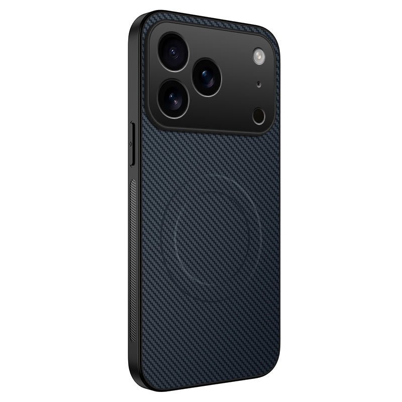WANLONFENG For iPhone 17 Pro Max Case Compatible with MagSafe  TQ Series Carbon Fiber Texture PC TPU Phone Cover