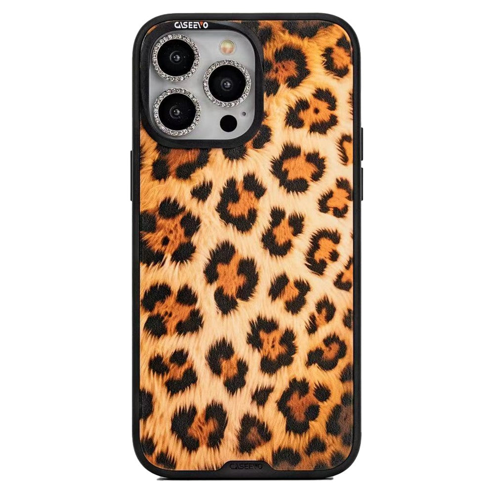 CASEEVO Til iPhone 16 Pro Max cover kompatibelt med MagSafe TPU Akryl Telefoncover med aftagelig Leopard Bagplade
