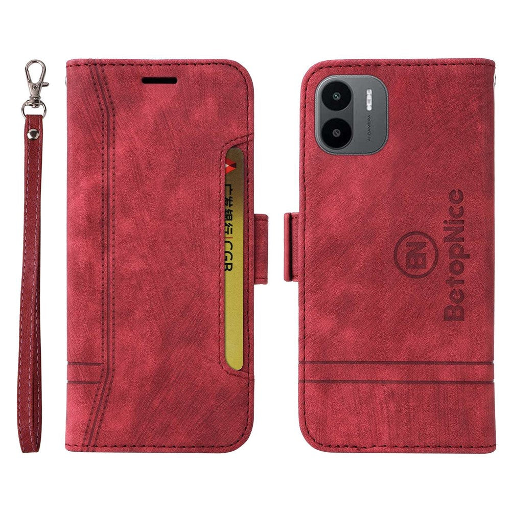 BETOPNICE 001 For Xiaomi Redmi A1 4G / A2 4G PU Leather Anti-fall Phone Case Wallet Stand Imprinted Stitching Line Protective Cell Phone Cover