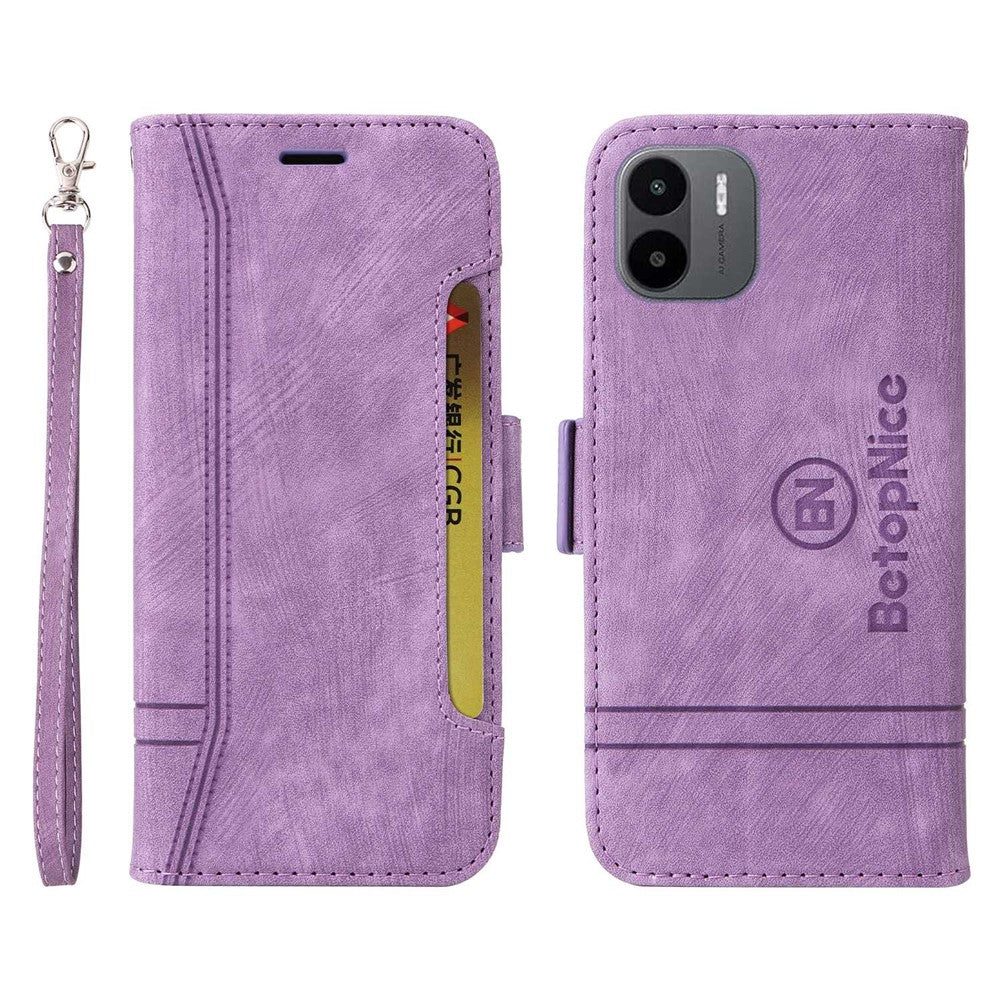 BETOPNICE 001 For Xiaomi Redmi A1 4G / A2 4G PU Leather Anti-fall Phone Case Wallet Stand Imprinted Stitching Line Protective Cell Phone Cover