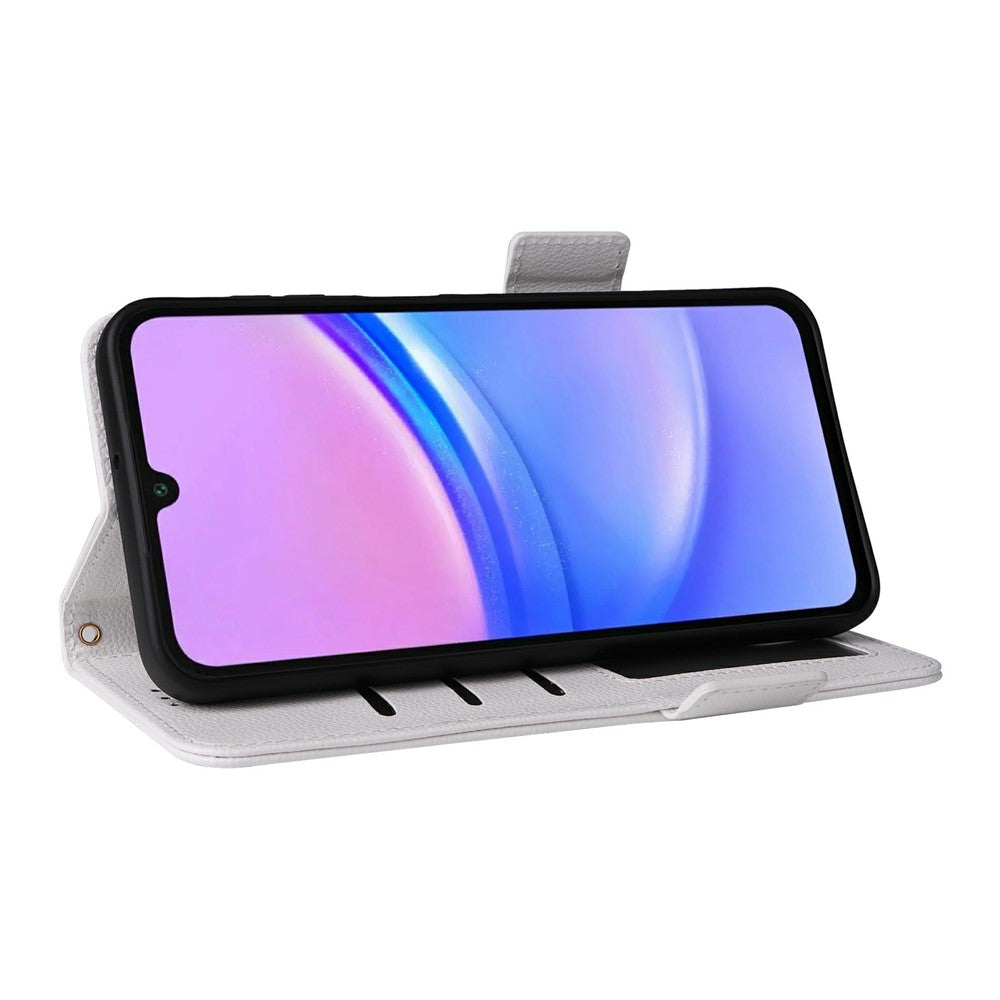 Samsung Galaxy A18 5G / A18 4G / A17 5G / A17 4G etui med håndledsrem, litchi-tekstur, PU-læder og pung