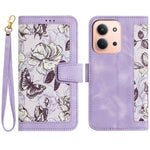 PU-læderetui til Xiaomi Redmi 15C 4G (Global) (171mm) / Poco C85 4G (171mm) med blomstermønster og kortpladser