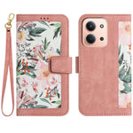 PU-læderetui til Xiaomi Redmi 15C 4G (Global) (171mm) / Poco C85 4G (171mm) med blomstermønster og kortpladser