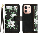 PU-læderetui til Xiaomi Redmi 15C 4G (Global) (171mm) / Poco C85 4G (171mm) med blomstermønster og kortpladser