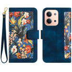 PU-læderetui til Xiaomi Redmi 15C 4G (Global) (171mm) / Poco C85 4G (171mm) med blomstermønster og kortpladser