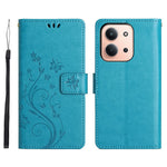 Xiaomi Redmi 15C 4G (Global) (171mm) / Poco C85 4G (171mm) Läderfodral med fjärilsblommatryck och rem