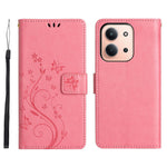 Xiaomi Redmi 15C 4G (Global) (171mm) / Poco C85 4G (171mm) Läderfodral med fjärilsblommatryck och rem