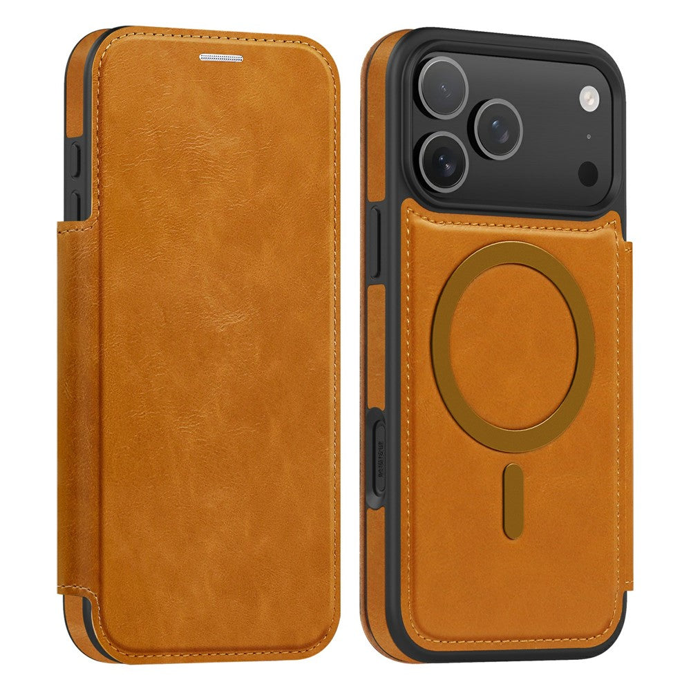Til iPhone 18 Pro Max / 17 Pro Max Cover Kompatibel med MagSafe RFID-blokerende kortholder Læder telefoncover