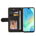 Samsung Galaxy A18 5G / A18 4G A17 5G / A17 4G / A26 5G / A16 5G / A16 4G Läderfodral med stativ och tvåfärgad skarvningsdesign