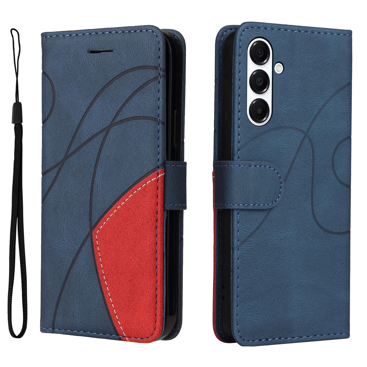 For Samsung Galaxy A18 5G / A17 5G / A26 5G / A16 5G  / A16 4G  Leather Phone Case Stand Wallet with Bi-colour Splicing Design
