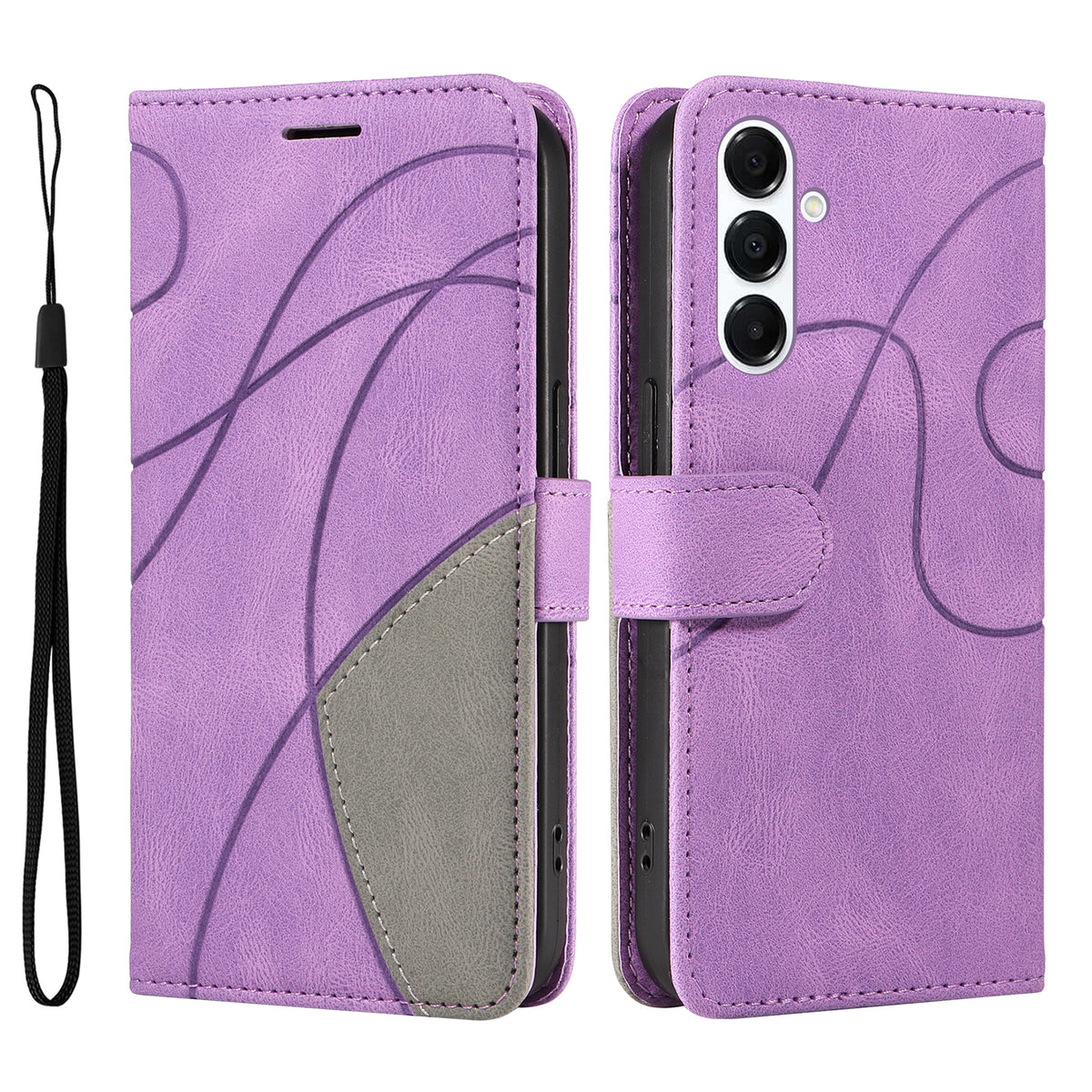 For Samsung Galaxy A18 5G / A17 5G / A26 5G / A16 5G  / A16 4G  Leather Phone Case Stand Wallet with Bi-colour Splicing Design