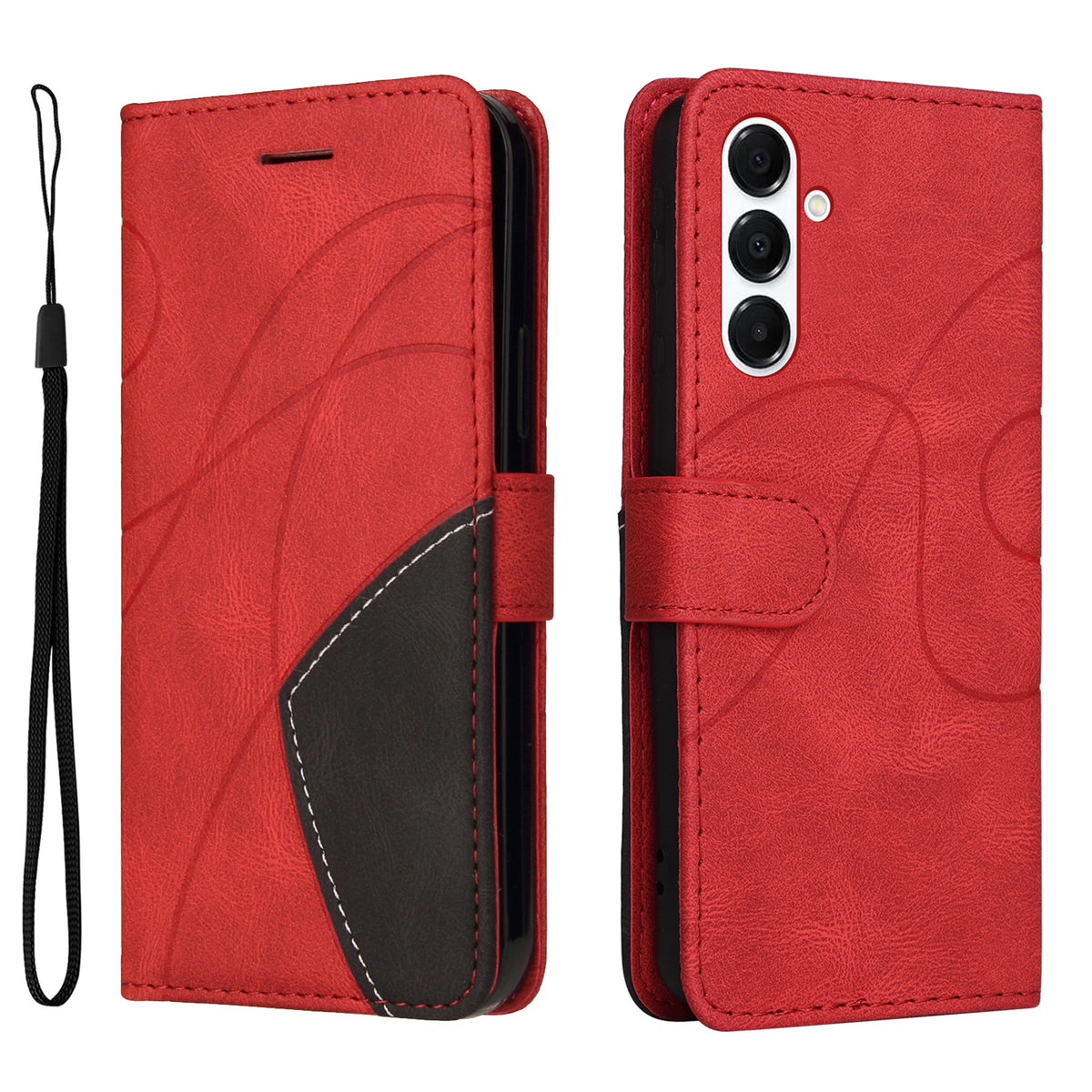 For Samsung Galaxy A18 5G / A17 5G / A26 5G / A16 5G  / A16 4G  Leather Phone Case Stand Wallet with Bi-colour Splicing Design
