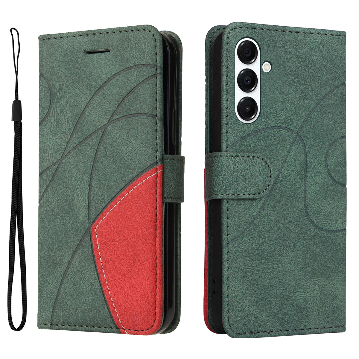 For Samsung Galaxy A18 5G / A17 5G / A26 5G / A16 5G  / A16 4G  Leather Phone Case Stand Wallet with Bi-colour Splicing Design