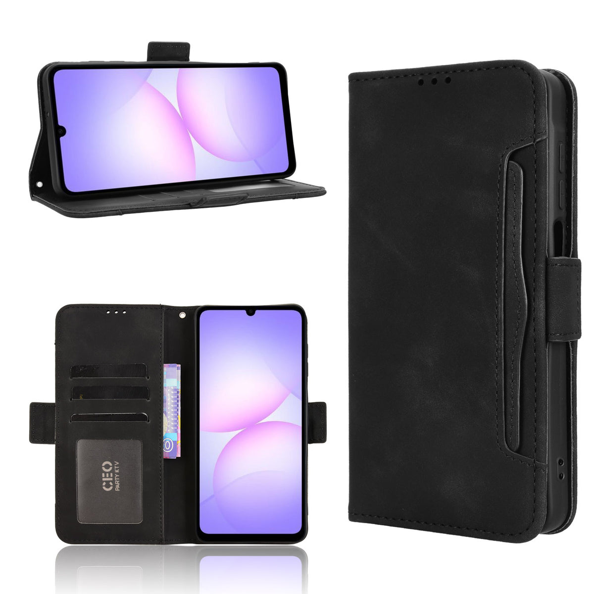 Til Samsung Galaxy A08 5G / A08 4G / A07 4G Læder Cover Telefon Pung Etui med Flere Kortlommer