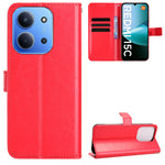 For Xiaomi Redmi 15C 4G (Global) (171mm) / Poco C85 4G (171mm) PU Leather Case with Strap Crazy Horse Texture Phone Wallet Cover