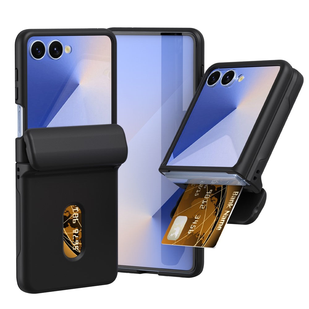 For Samsung Galaxy Z Flip7 5G Case Spring Hinge PC Folding Phone Cover with Card Slot