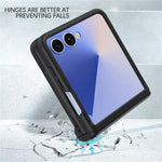 For Samsung Galaxy Z Flip7 5G Case Spring Hinge PC Folding Phone Cover with Card Slot