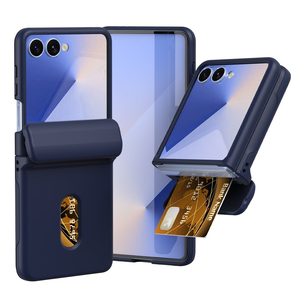 For Samsung Galaxy Z Flip7 5G Case Spring Hinge PC Folding Phone Cover with Card Slot