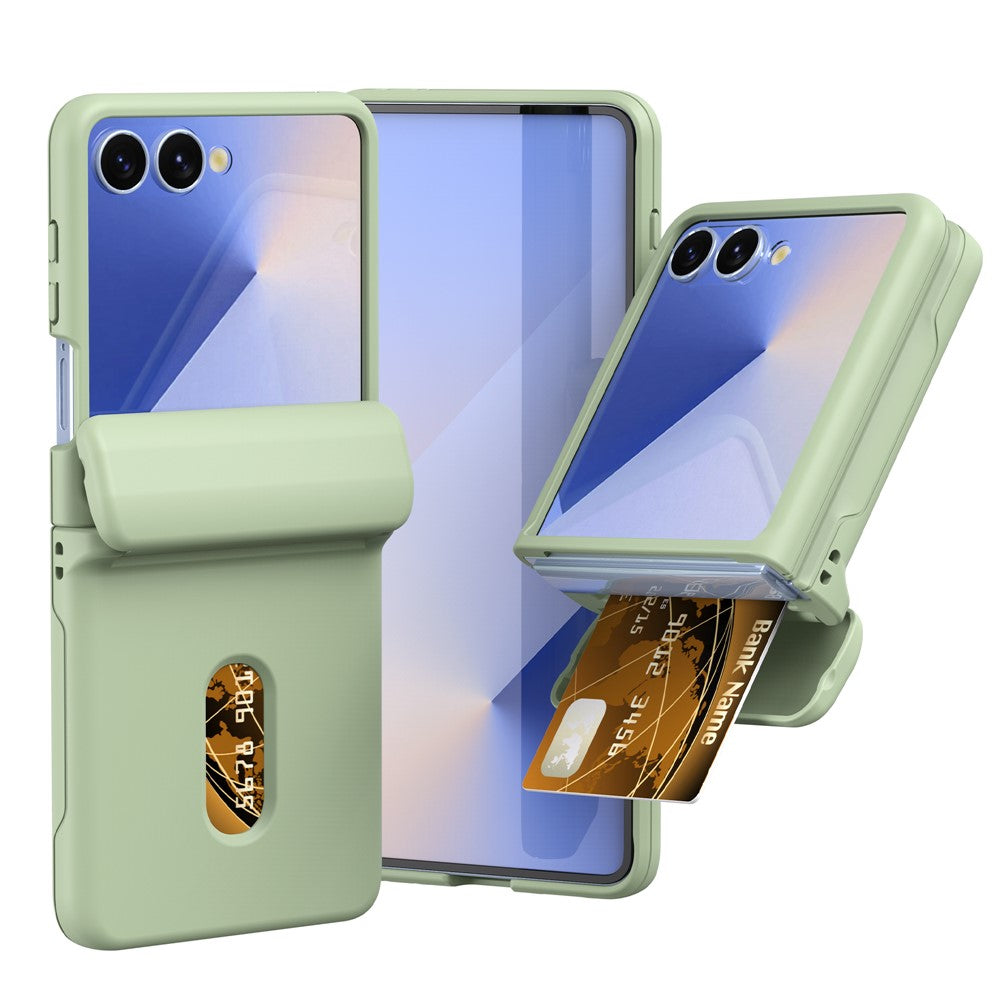 For Samsung Galaxy Z Flip7 5G Case Spring Hinge PC Folding Phone Cover with Card Slot