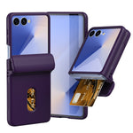 For Samsung Galaxy Z Flip7 5G Case Spring Hinge PC Folding Phone Cover with Card Slot