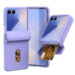 For Samsung Galaxy Z Flip7 5G Case Spring Hinge PC Folding Phone Cover with Card Slot