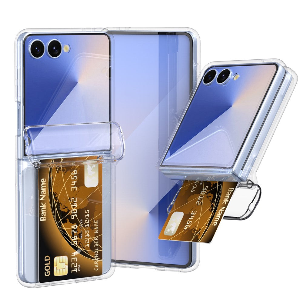 For Samsung Galaxy Z Flip7 5G Case Spring Hinge PC Folding Phone Cover with Card Slot