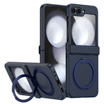 For Samsung Galaxy Z Flip7 5G Case with Magnetic Kickstand Spring Hinge PC Folding Phone Cover