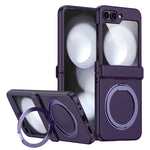 For Samsung Galaxy Z Flip7 5G Case with Magnetic Kickstand Spring Hinge PC Folding Phone Cover