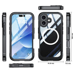 For iPhone 17 Magnetic Case PC + TPU Phone Cover with Tempered Glass Screen Film