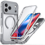 For iPhone 18 Pro / 17 Pro Magnetic Case PC + TPU Phone Cover with Tempered Glass Screen Film